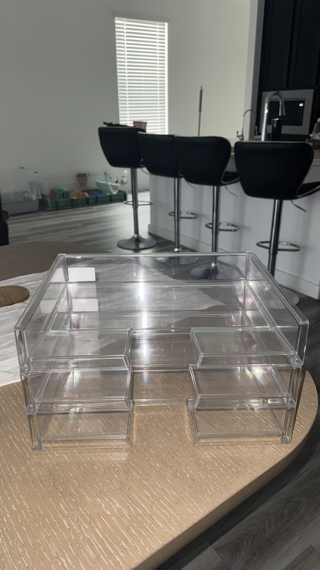 Set of 3 Clear Acrylic Desk/Drawer Organizers