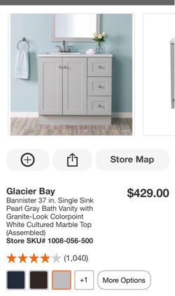 Glacier Bay Bannister 37" Single Sink Bath Vanity