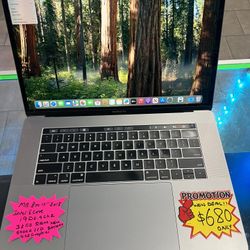 MacBook Pro 2018 15” Touch Bar Retina Intel 6 Core , 32gb Ram, 500gb SSD, Radeon Pro 560X 4GB Graphics. macOS Sequoia. Comes with Charger . B