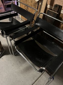 4 Vintage Black Mid-Century Marcel Bruer ‘Wassily Chairs