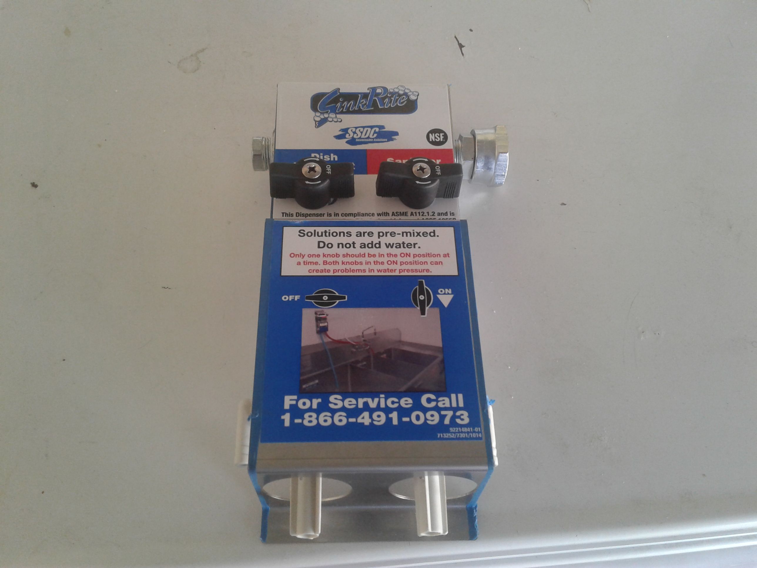 Sink Rite liquid dispenser SSDC mixer