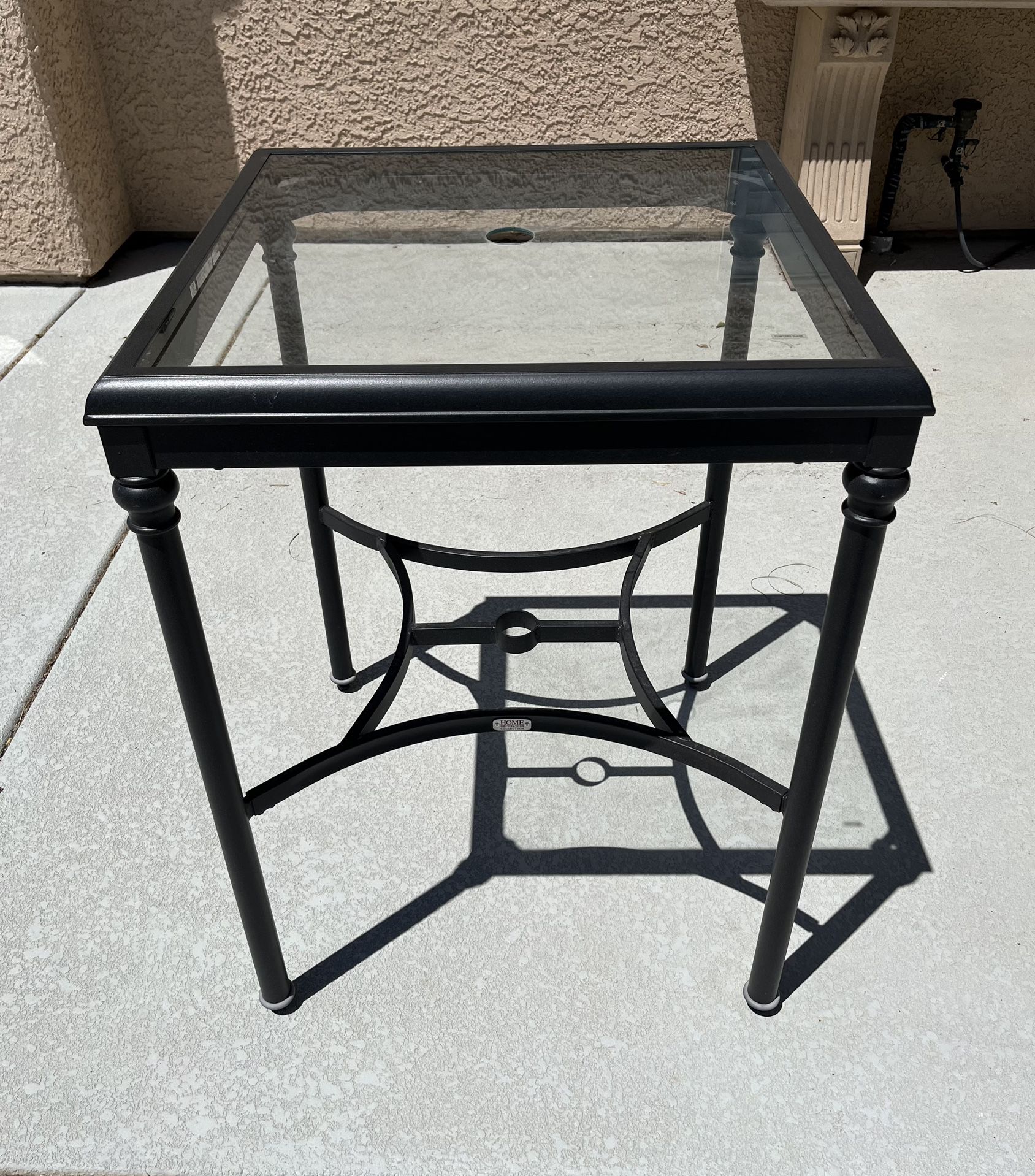 Pub Height Glass Patio Table 