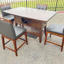 Tall Dining Table with swivel chairs