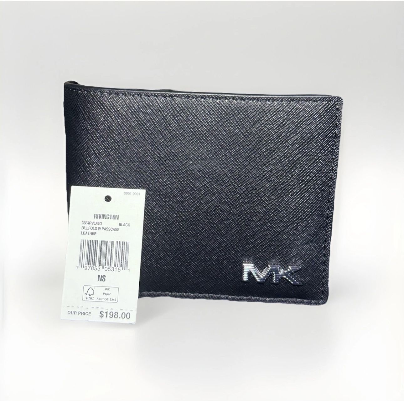 Michael Kors Wallet - Black Leather, 65% Recycled Leather, NWT