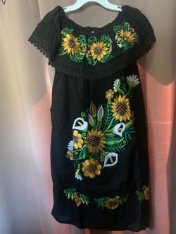 Large Embroidered Mexican Dress