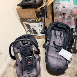 Evenflo Pivot Modular Travel System with LiteMax Infant Car Seat (Casual Gray) 