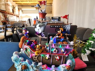 Disney Halloween Pirate Ship Lighted Figurine