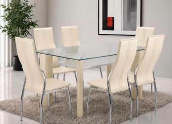 Brand new white dining room table set
