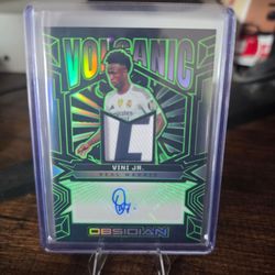 Vini Jr. 2/2 Panini Obsidian Volcanic Auto Patch Card