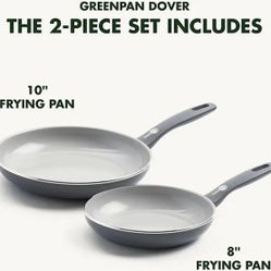 Dover Ceramic Nonstick 8" and 10" Frypan Set Blue Haze