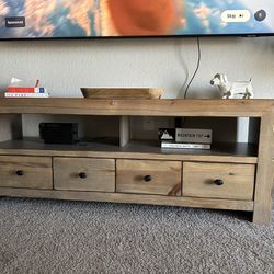 Solid Wood Tv Console w/ Storage