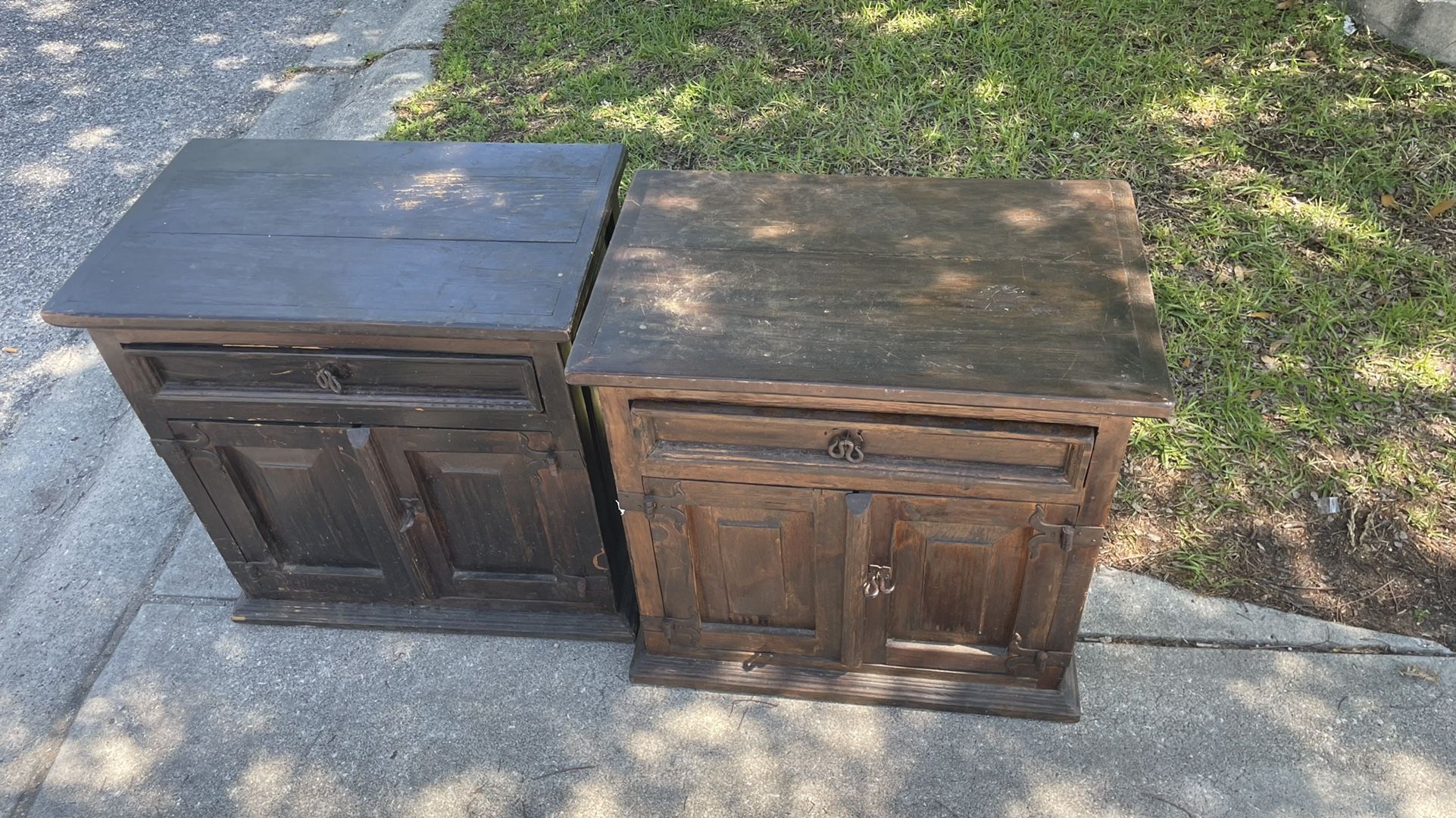Dark Brown Solid Wood End Tables