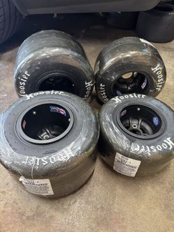 NEW Hoosier Go Kart tires R70 w/ DWT wheels- Set of 4