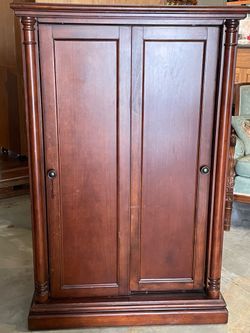 Cherry wood media cabinet