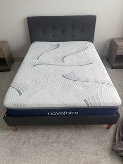 Queen Size IKEA Bed Frame + Costco Novaform Mattress (Like New!)