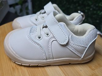 White Toddler Sneakers with Velcro Strap