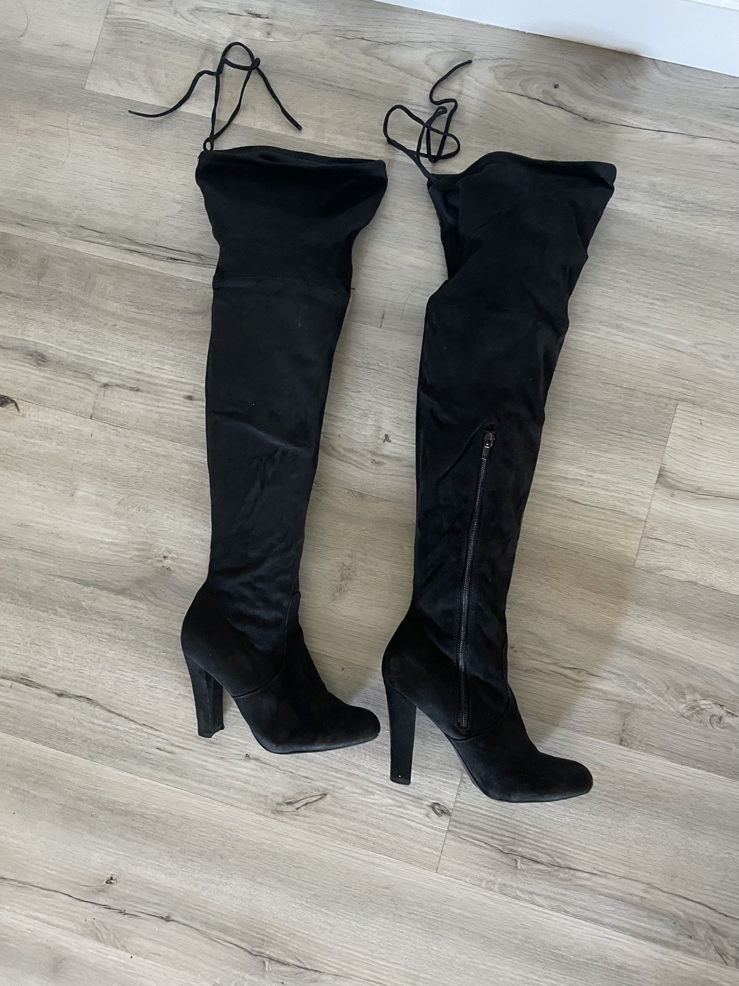 Black Thigh High Boots Size 6 1/2