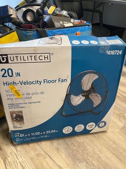 Utilitech 20-in High Velocity Indoor Floor Fan, in Black