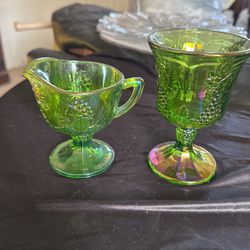 Green carnival glass