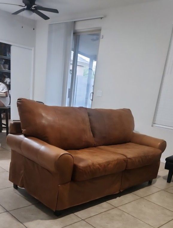 Camel Leather Couch