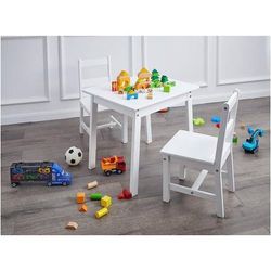 Amazon Basics Kids Solid Wood Table and 2 Chair Set New in Box (White)
