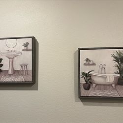 Bathroom decor frames