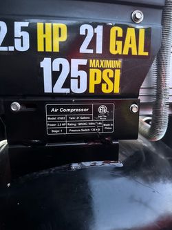 Air Compressor 2.5 HP 21 Gallon 125 PSI