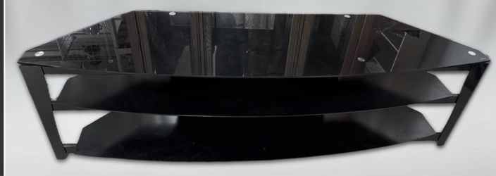 Black Glass Television Entertainment Stand (Tri level)