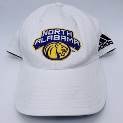 University of North Alabama Lions OSFM Adidas Golf Hat Cap Adjustable Strapback White