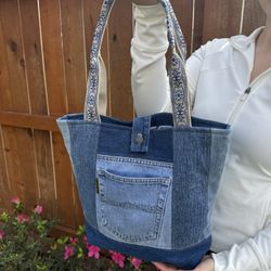 Blue Denim Handmade Western Purse