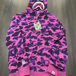 BAPE Shark Full Zip Hoodie – Purple Camo