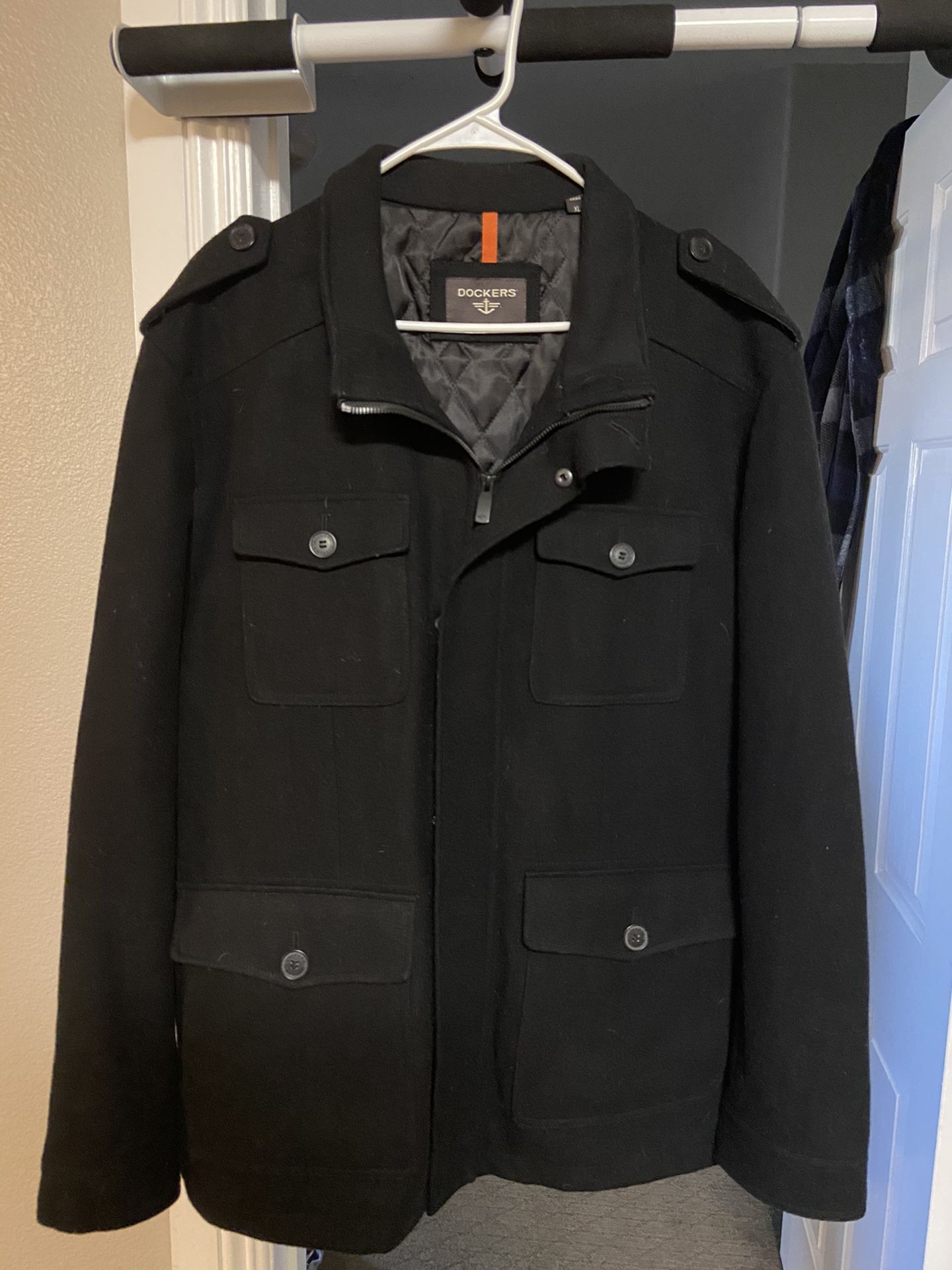 Black Dockers pea coat - XL