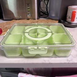 New green 8 Compartment Air Tight Storage Container