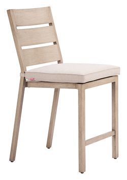 Reefline Gray Outdoor Armless Counter Stool (Set of 2)