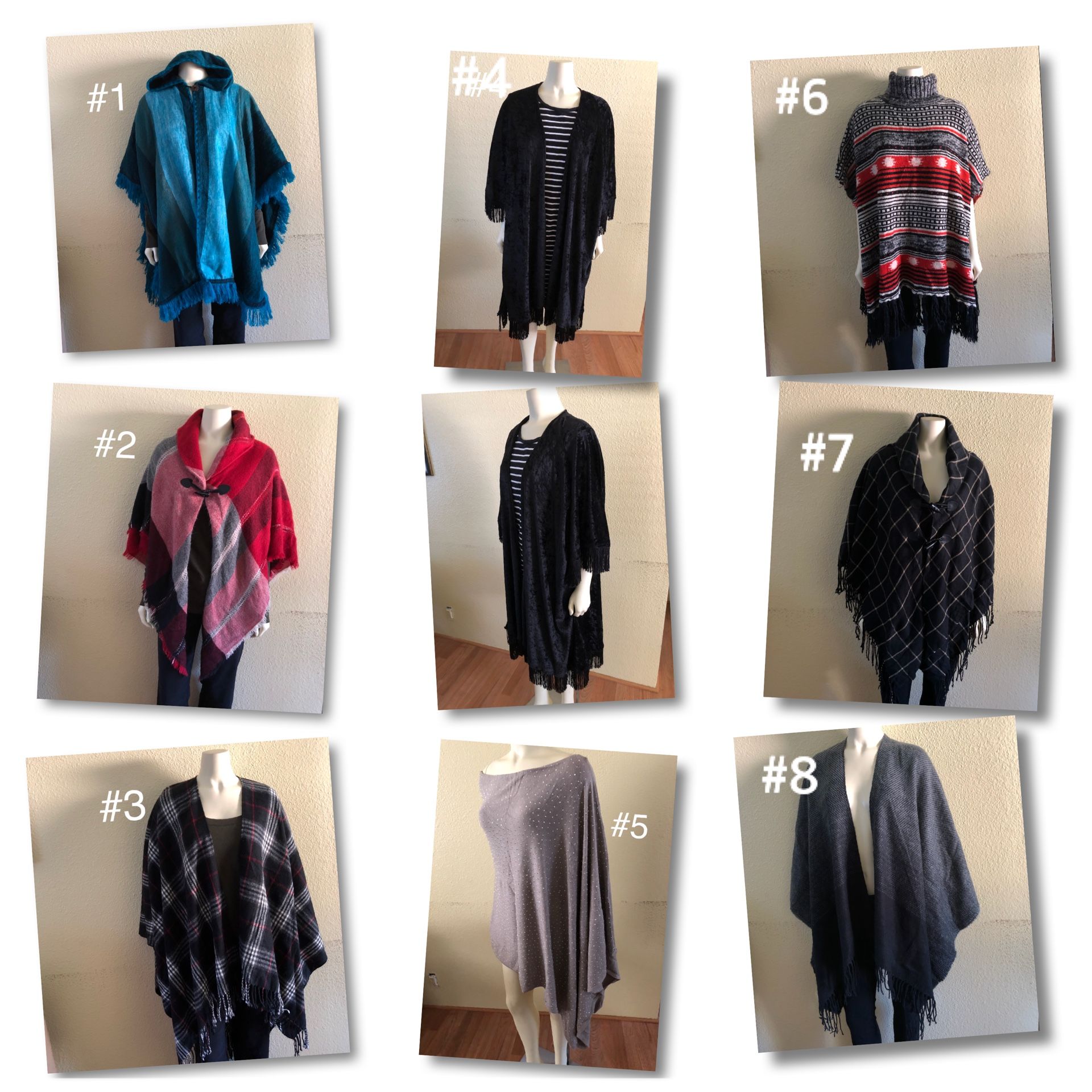 Women’s Ponchos (Prices Listed on Description)