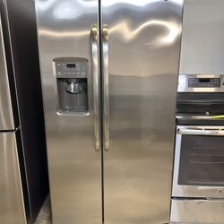 Ge Stainless Steel Refrigerator-60 DAY WARRANTY 