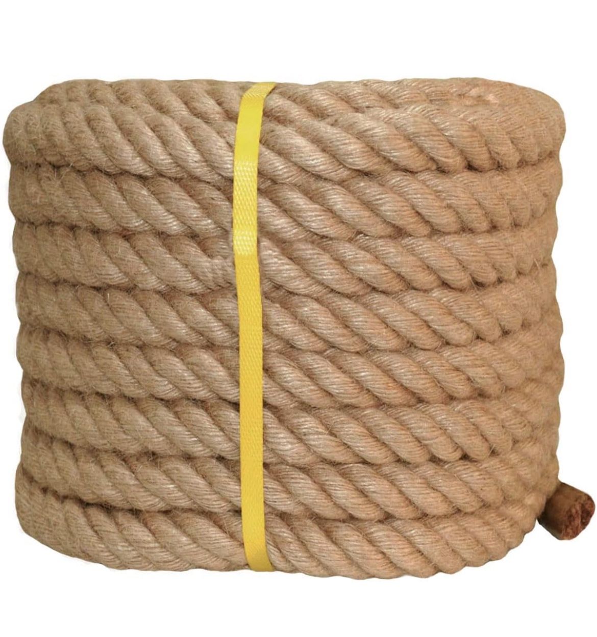 Twisted Manila Rope Jute Rope (1 Inch x 50 Feet) Natural Thick Hemp Rope for Crafts, Nautical, Railing, Hammock, Decorating