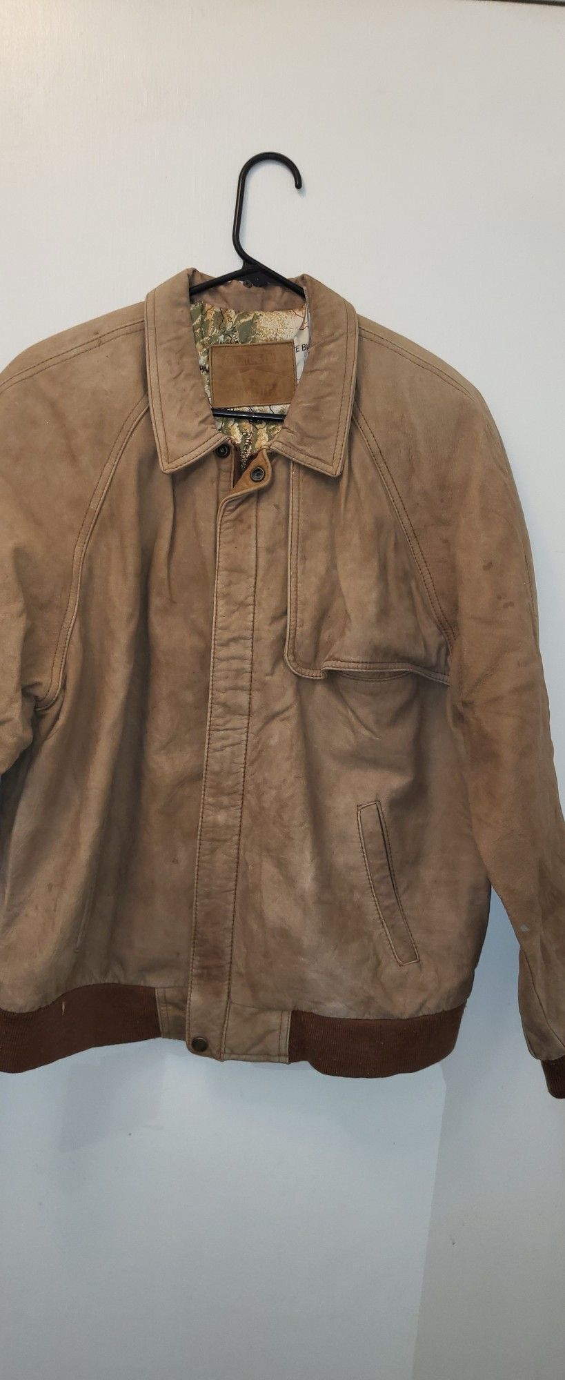 Vintage Marlboro Jacket Mens M Adventure Team Brown Suede Leather Bomber 90s