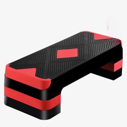 26.5" Aerobic Step Platform Adjustable Exercise Workout Stepper w/4 Risers,