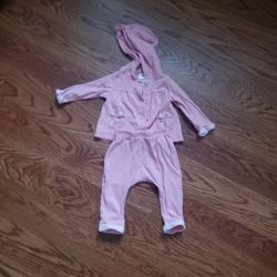 Carter's 6 month Pink Pants And Button Up Hoodie