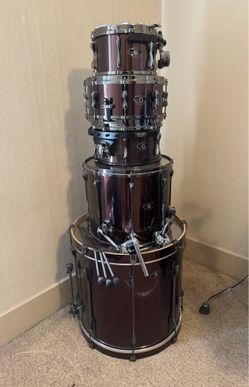 Tama Superstar Hyperdrive Shell Pack 22x20 Virgin Bass Drum Brushed Burgundy Metalic