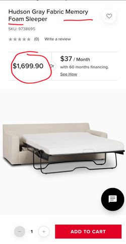 Sleeper sofa with memory foam mattress Queen