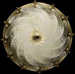 Large Fortuny Scudo Saraceno Italian Lamp Fixture