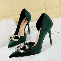 Heels With Green Accent