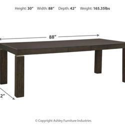 Hyndell Contemporary Dining Extension Table, Seats up to 8 - Dark Brown