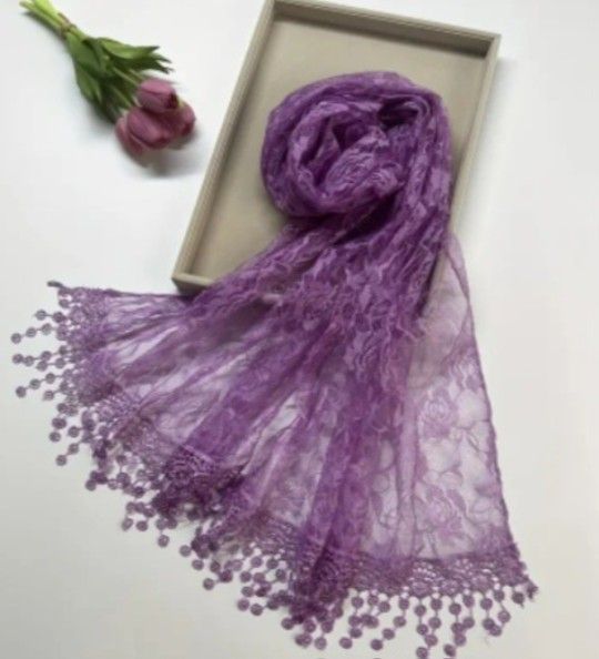 FLORAL LACE SCARF / ROSE PATTERNS SHAWL ( $12 EACH!! )