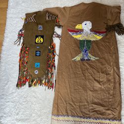  Vintage Camp Fire Girls vest dress 40s? 50s? beaded pins patches eagle RARE.