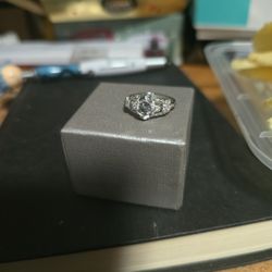 White Sapphire Size 7 Silver Promise Ring