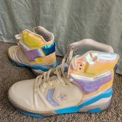 Converse ERX Impress White Iridescent Multicolor Athletic Sneaker White Blue