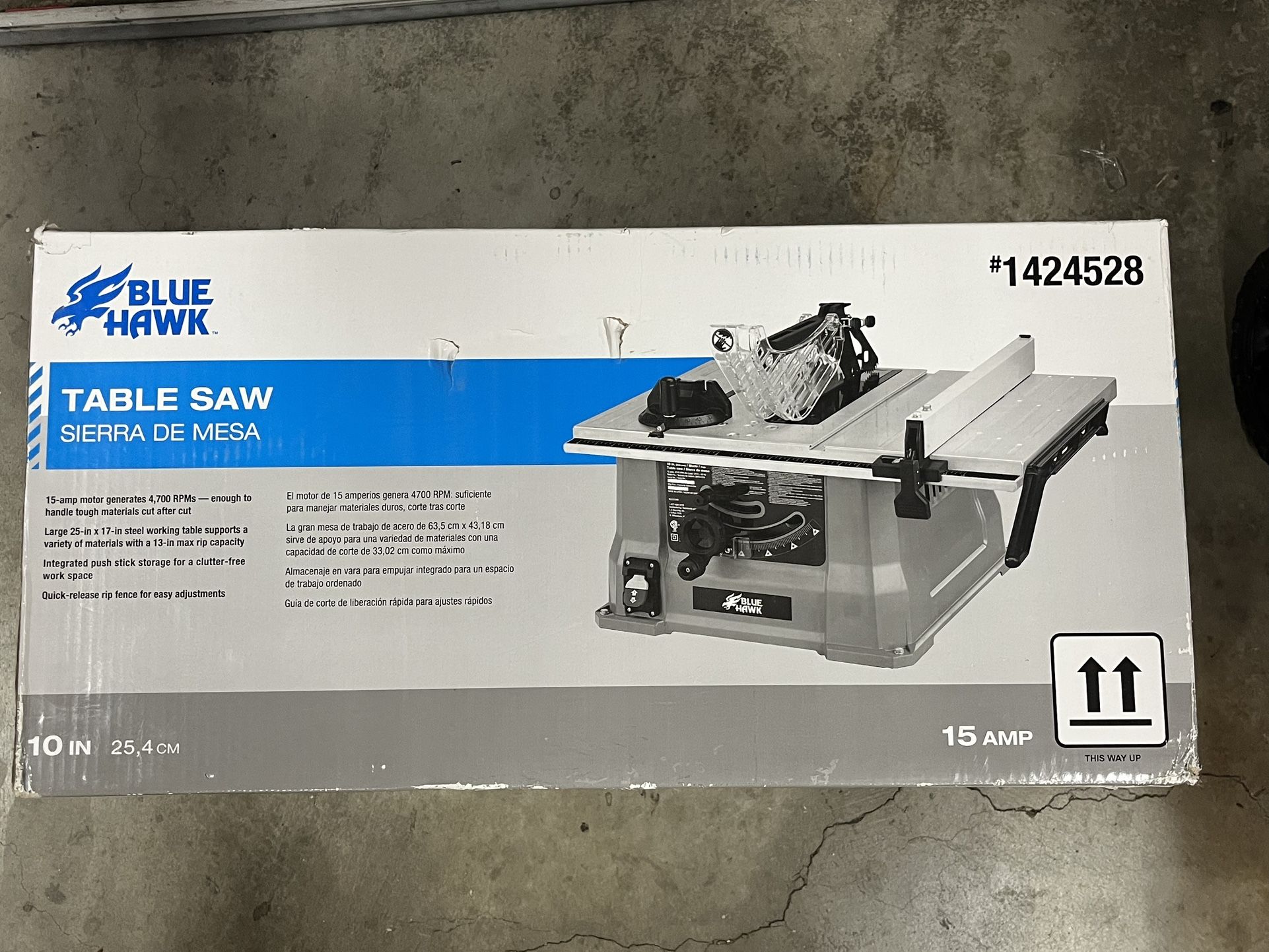 NIB Blue Hawk 15a Table Saw